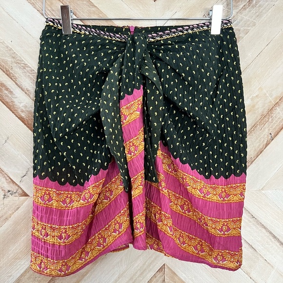 Zara Printed Tie Front Mini Skirt - Picture 2 of 5